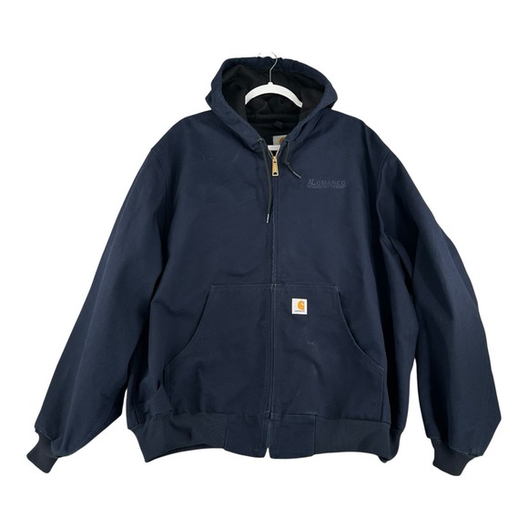 Carhartt J131DNY Size XL Duck Canvas Lined Hooded Jacket Made In USA Union - Picture 1 of 15